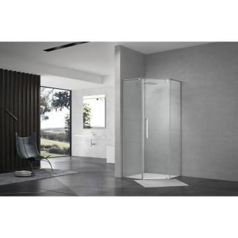 Душевой уголок TERMINUS АЛЬБА 04, 4EW100х100C, 100 x 100 см, стекло прозрачное, профиль хром