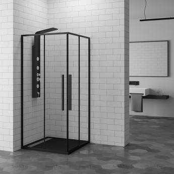 Душевой уголок TERMINUS СОРЕНТО 05, 5ES90х90B, 90 x 90 см, стекло прозрачное, профиль черный матовый